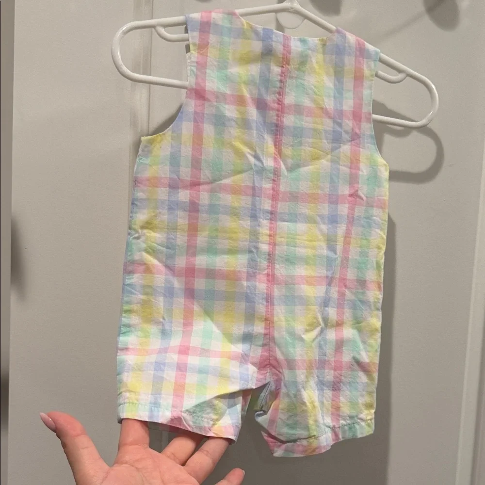 Janie and Jack Multicolor Checkered Baby Romper size 0-3 months NWT